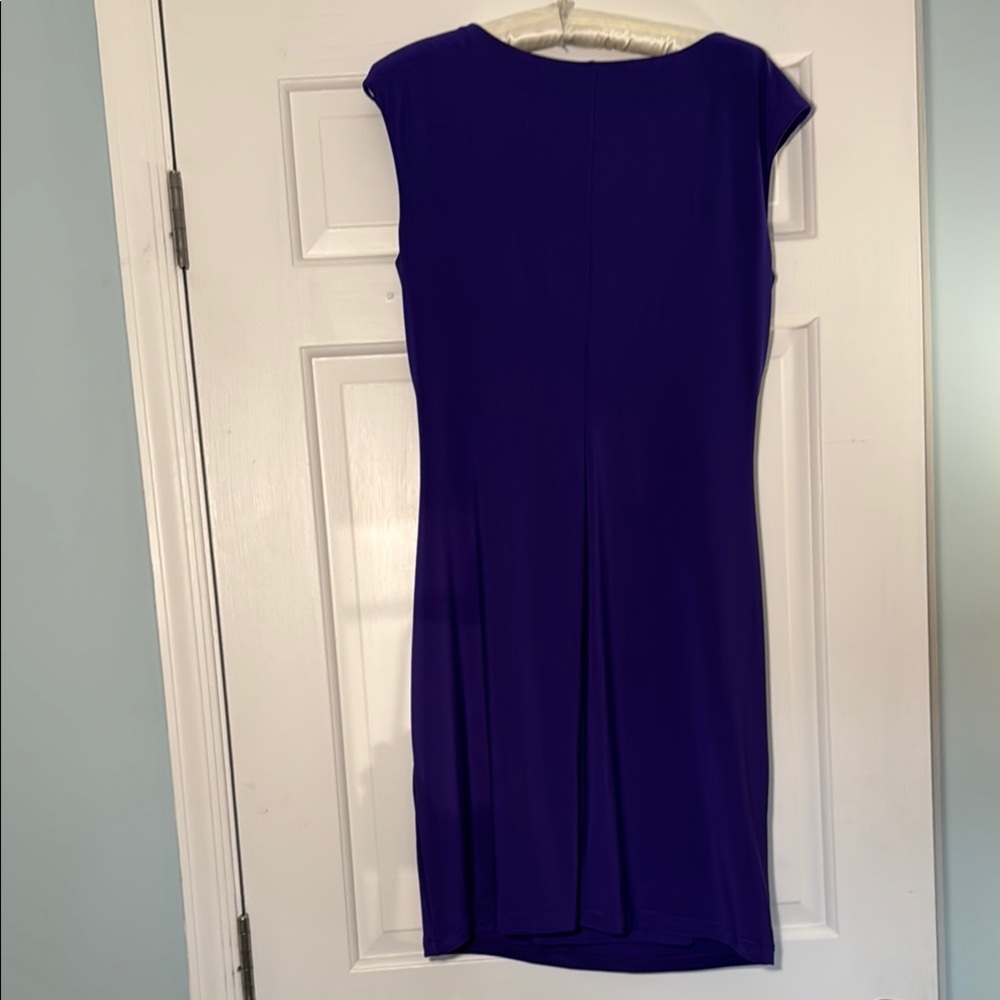 Lauren Ralph Lauren Purple Ruched Sheath Dress Midi - Picture 3 of 4